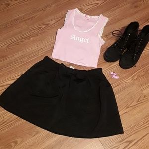 Black Skirt with Bow
